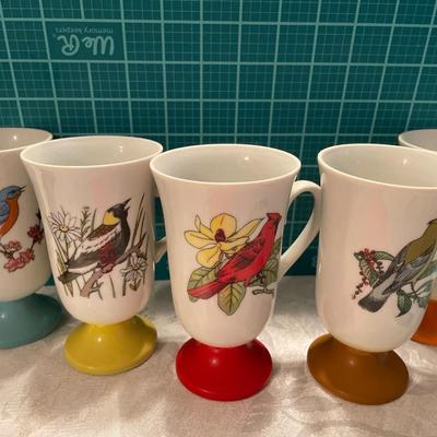 5 Fred Roberts bird pedestal mugs
