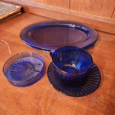 Blue glass lot
