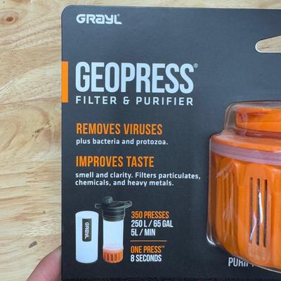 Grayl Geopress Filter and Purifiers and Sawyer Mini Water Filtration Systems (SB-DZ)
