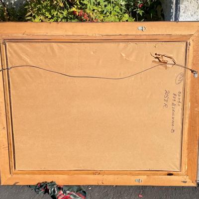 Vintage Wood-Framed Beveled Rectangular Mirror