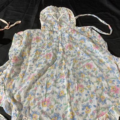 Lot of Childs Vintage Aprons and 1 towel