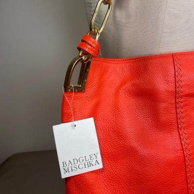 Badgley Mischka Pebble Leather Handbag