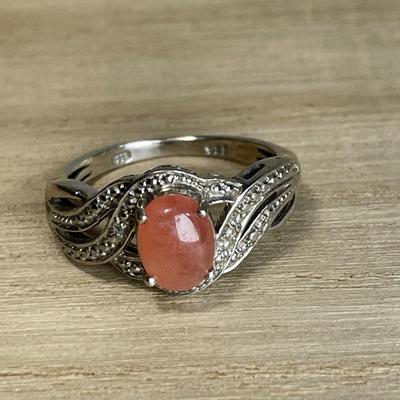 Sterling Silver Rose Quartz ring 7