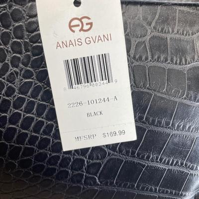 Black Faux Croc embossed Handbag