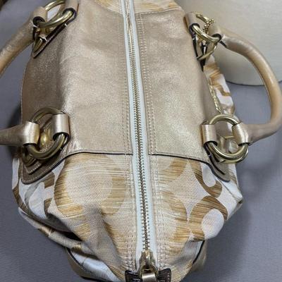 Coach Logo Leather and fabric Handbag