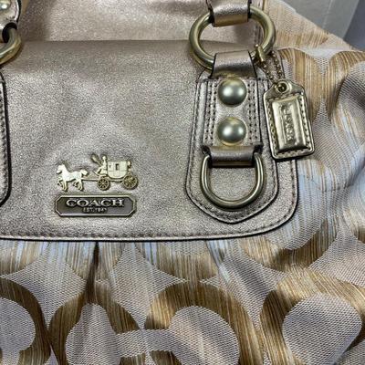 Coach Logo Leather and fabric Handbag