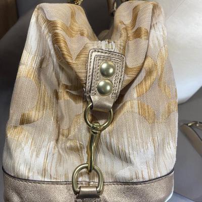 Coach Logo Leather and fabric Handbag