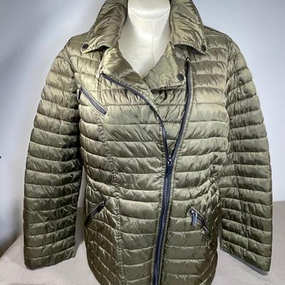 Badgley Mischka Olive Puffer Coat XL