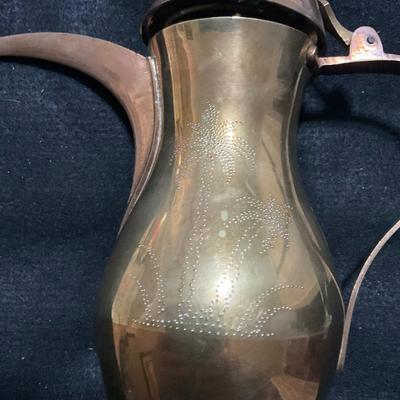 Antique Arabic Dallah Brass Coffee/ tea pot.