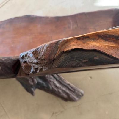 Live-Edge Redwood Burl Bench