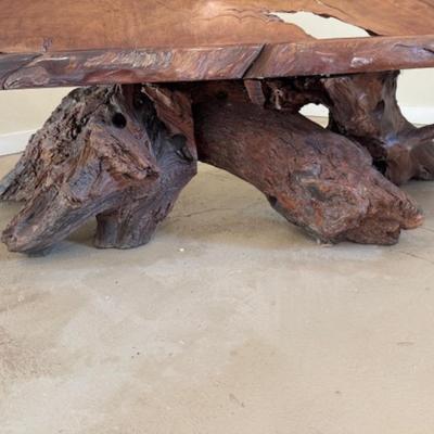 Live-Edge Redwood Burl Bench