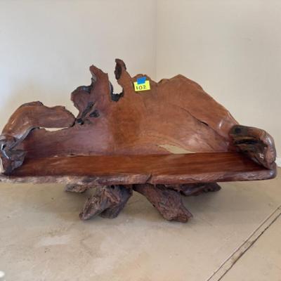 Live-Edge Redwood Burl Bench
