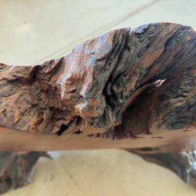 Live-Edge Redwood Burl Bench