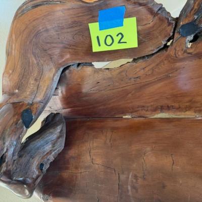 Live-Edge Redwood Burl Bench
