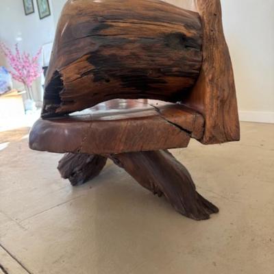Live-Edge Redwood Burl Bench