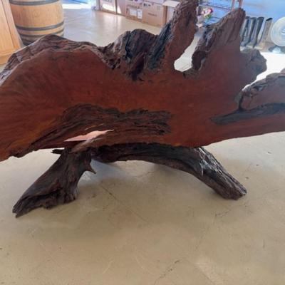 Live-Edge Redwood Burl Bench
