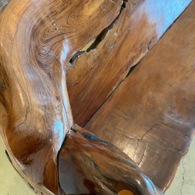 Live-Edge Redwood Burl Bench