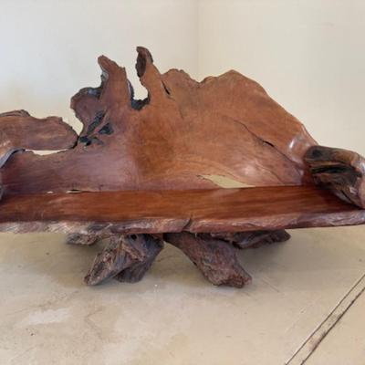 Live-Edge Redwood Burl Bench