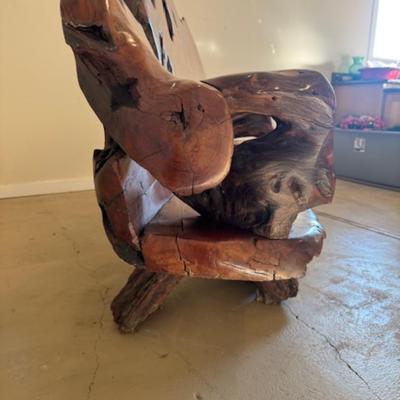 Live-Edge Redwood Burl Bench