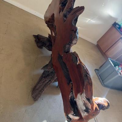Live-Edge Redwood Burl Bench