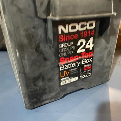 Lot 363 Craftsman bag with jumper cables and battery box, lock with no key