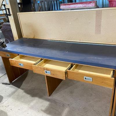 Lot 370 desk height work bench (desks from former medical building