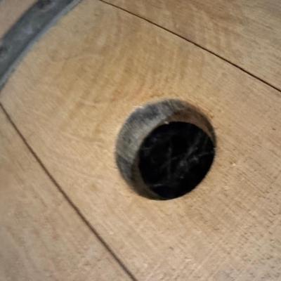 Heavy Top Table with 2 Wine Barrels