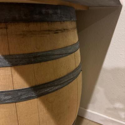 Heavy Top Table with 2 Wine Barrels