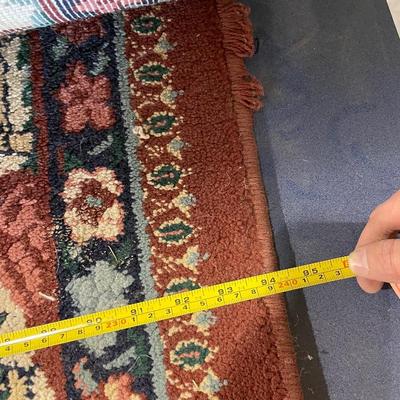 Lot 376 area rug - with jungle animal print border - approx 8x12