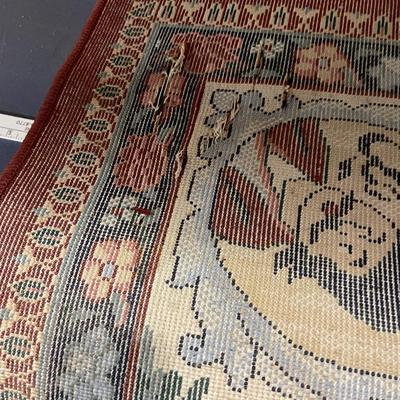 Lot 376 area rug - with jungle animal print border - approx 8x12