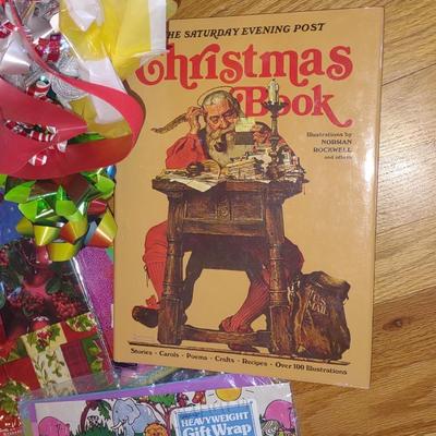 WRAPPING PAPER / BOWS, A CHRISTMAS BOOK ILLUSTRATED BY NORMAN ROCKWELL