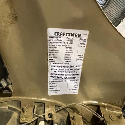 Lot 382 Craftsman DLS 3500 riding lawn mower (not tested)