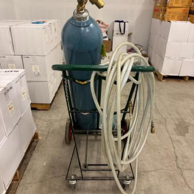 Argon Gas Tank with Hose and Cart