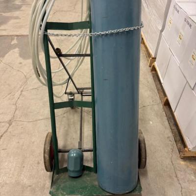 Argon Gas Tank with Hose and Cart