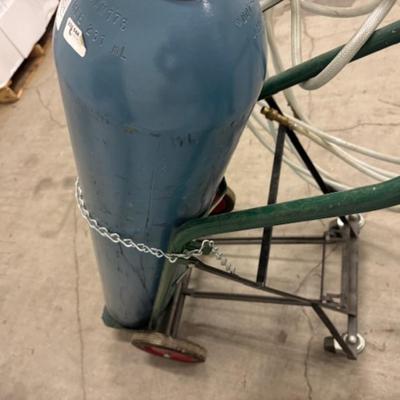 Argon Gas Tank with Hose and Cart