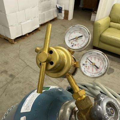Argon Gas Tank with Hose and Cart