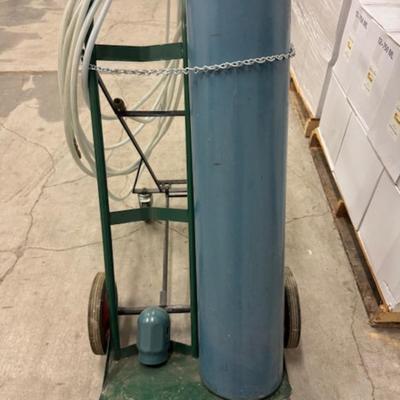 Argon Gas Tank with Hose and Cart