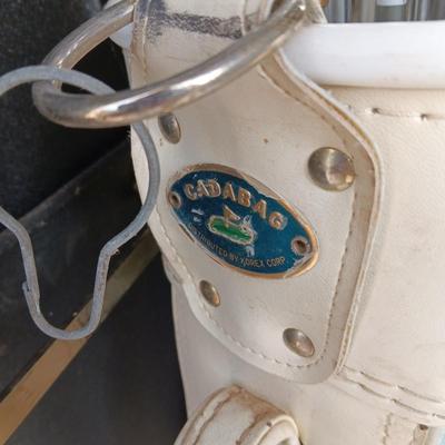 ASSORTMENT OF GOLF CLUBS, GOLF BAG AND MORE