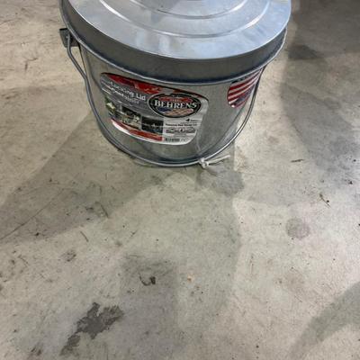 Lot 391 metal bucket with lid,