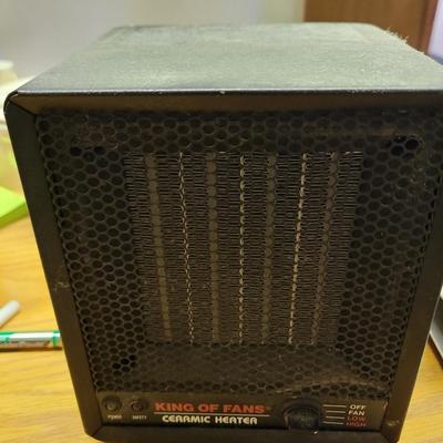 Ceramic heater, 2 cordless phones, steel clipboard, cd holders, metronome