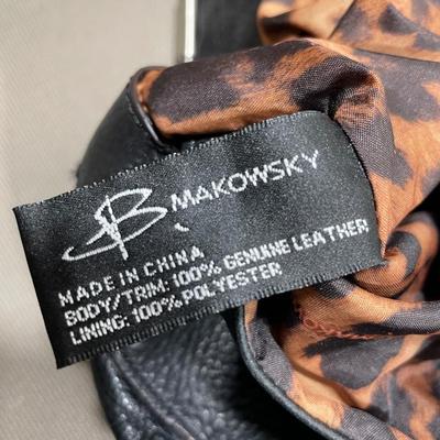 B Makowski Black Pebble Leather Handbag