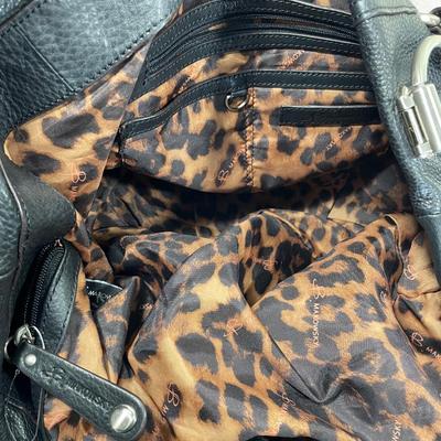 B Makowski Black Pebble Leather Handbag