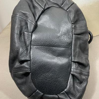 B Makowski Black Pebble Leather Handbag
