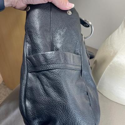 B Makowski Black Pebble Leather Handbag