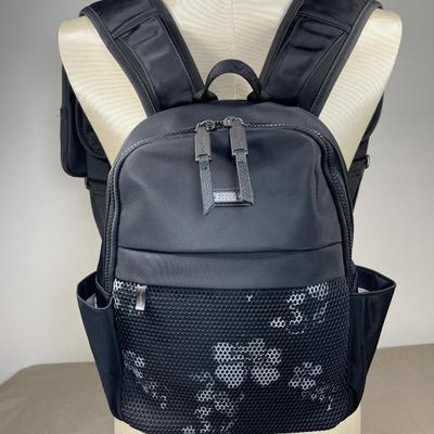 Baggallini Black Floral Mesh Backpack