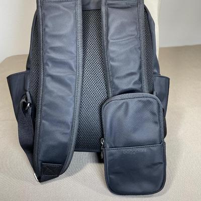Baggallini Black Floral Mesh Backpack