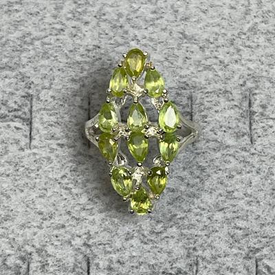 Peridot and Sterling Silver Ring 7