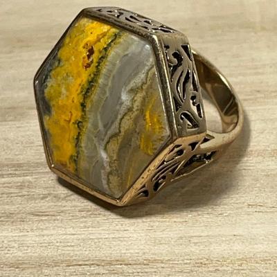 Barse Bumblebee Jasper Ring 7