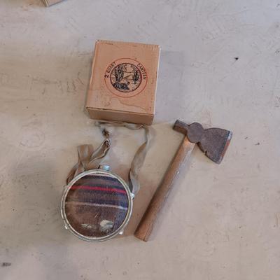 2 QUART CANTEEN W/BOX AND A HATCHET