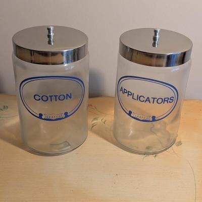 Vintage Grafcos Apothecary Medical Jars With Lid 8 1/2" Tall & Cupping Jars